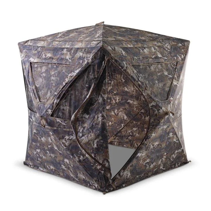 hydeout-xl-blind-optifade-timber-primary Rig'Em Right HydeOut XL blind, Optifade Timber camouflage with open front doorway