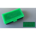 RCBS Impact Resistant Ammo Box .380 ACP, green box shown open from front-right view