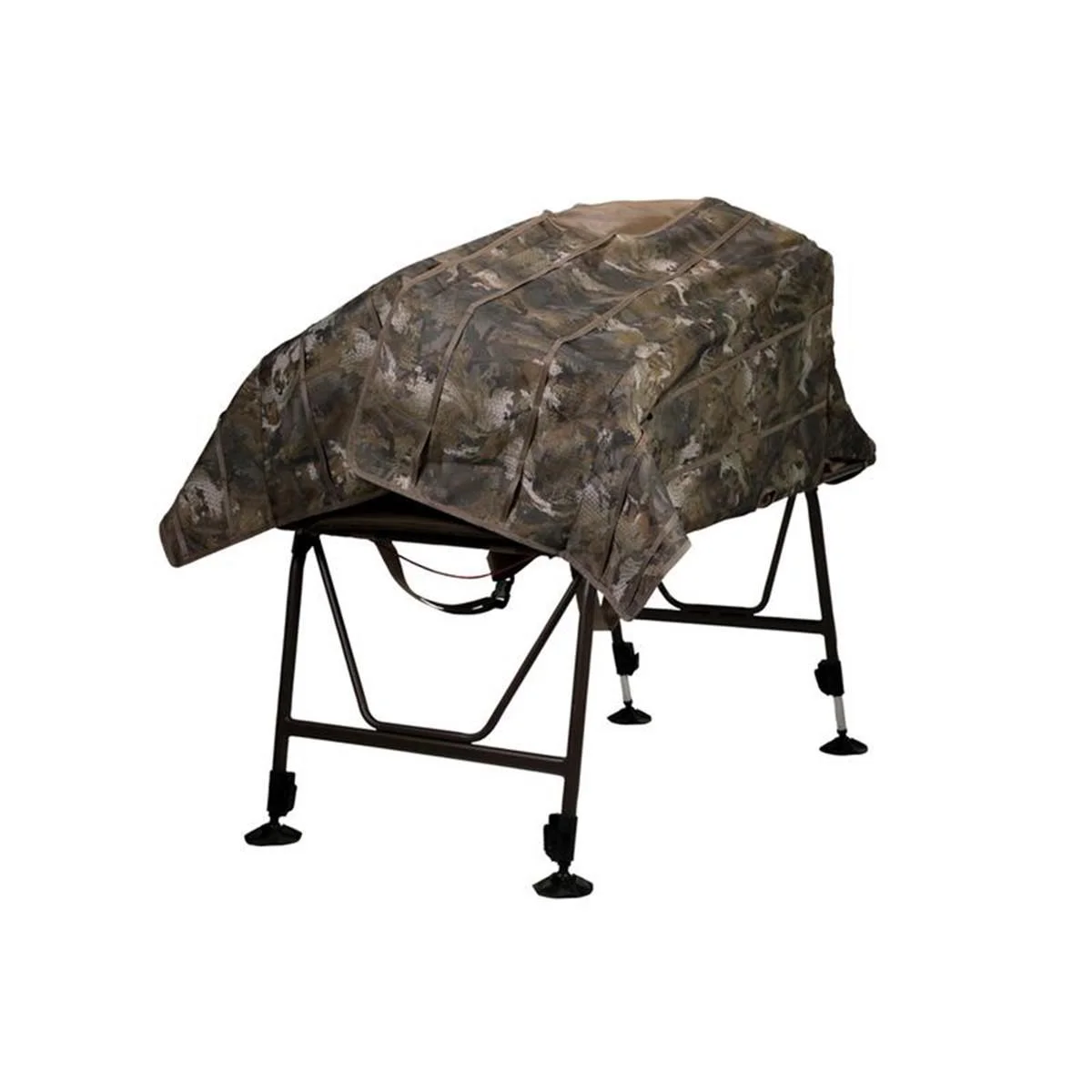 invisi-man-blind-optifade-timber-camo-primary Higdon Outdoors MOmarsh InvisiMan Blind Optifade Timber Camo on black folding frame