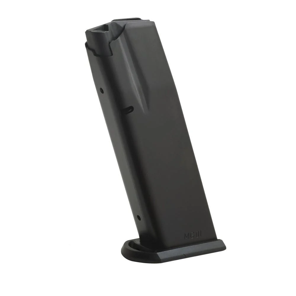 iwi-jericho-941-9mm-10-round-magazine-primary IWI Jericho 941, black magazine shown from the front-left angle with wide base plate