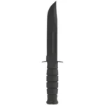 Ka-Bar Ka-Bar Fixed Knife, black clip-point blade and ribbed black handle, left-side view
