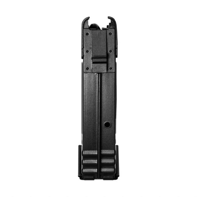 kci-usa-ak-47-10rd-magazine-primary KCI USA AK-47 10-round magazine, black, rear view with polymer body and ribbed base