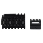 Kel-Tec RFB Quad Rail & Riser Set Black, two black rail components in side view