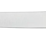 Kershaw Fillet Knife silver curved blade with black handle and yellow accents, side view