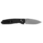 Kershaw Kindred Folding Knife, open side view with black handle and silver spear-point blade