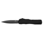 Kershaw Livewire Double Edge Automatic OTF Knife, left side view with black spear-point blade