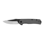 Kershaw Thermal Folding Knife, side view with grey handle and open drop-point blade