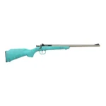 Keystone Crickett My First Rifle, right-side view with blue stock and gold web pattern