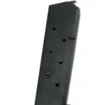 Kimber Magazine 1911, black angled side view with witness holes and extended base plate
