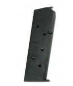 Kimber Magazine 1911, black angled side view with witness holes and extended base plate