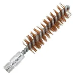 KleenBore Phosphor Bronze Bore Brush angled view with bronze bristles and silver threaded end