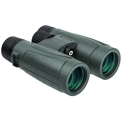 Konus W.A. Regent-HD Binocular, green front angled view with focus wheel and eyecups