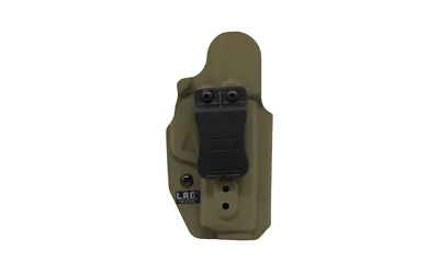 lag-lib-mk-ii-glock-19-primary-1 L.A.G. Tactical LAG LIB MK II holster, tan front view with black belt clip