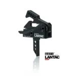 LANTAC E-CT1 trigger, black trigger assembly in right-side view with flat trigger shoe