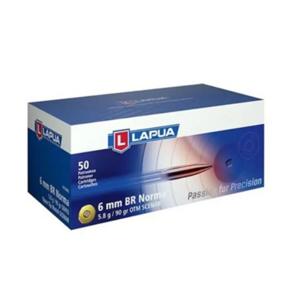 Lapua Ammunition Lapua OTM Rifle Ammo 6mm BR Norma 90 gr Scenar-L 50/ct
