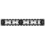 Leapers UTG Pro M-LOK Arca Rail, black top view with elongated slots and mounting screws