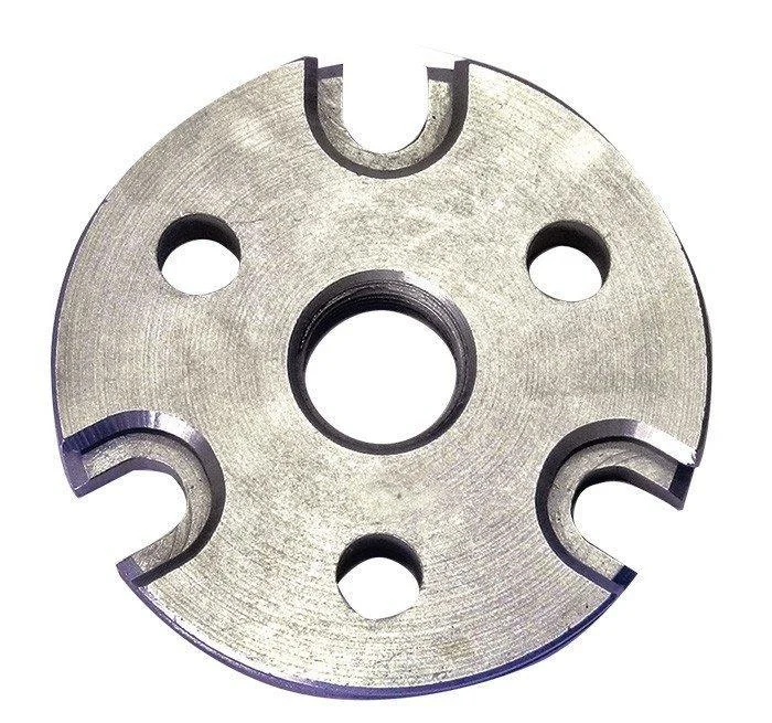 lee-pro-shell-plate-4-primary Lee 1000 Shell Plate Only #4 silver round plate, top view with five openings