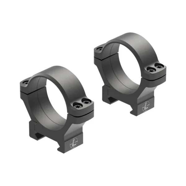 Leupold CNTRY SLOT 35MM MED MAT, angled view of two matte black scope rings