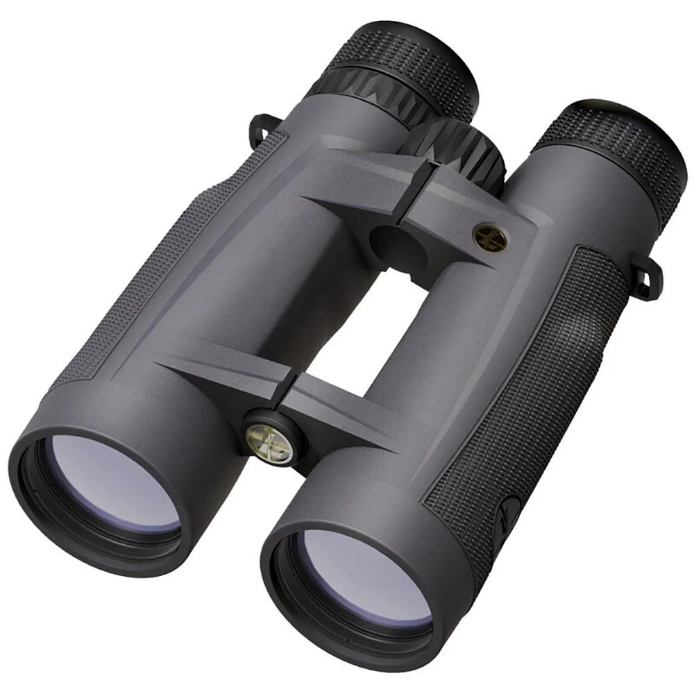 leupold-bx-5-santiam-hd-15x56mm-binoculars-primary Leupold BX-5 Santiam HD Binocular, shadow grey angled front view with textured focus wheel