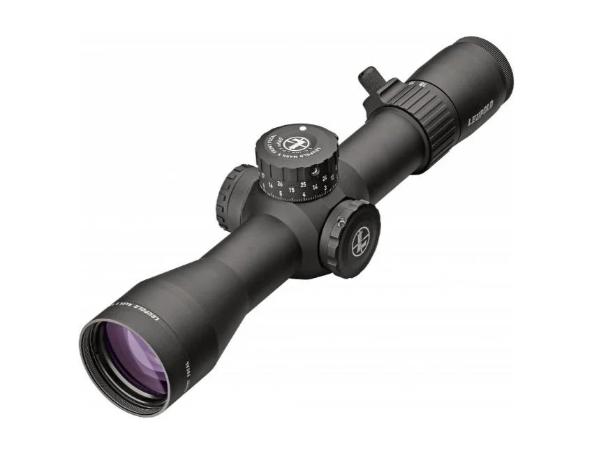 leupold-mark-5hd-3-6-18x44-rifle-scope-primary Leupold Mark 5HD rifle scope in black, angled side view with adjustment turrets