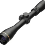 Leupold VX-Freedom Rifle Scope, black angled view with adjustment turrets and gold front ring