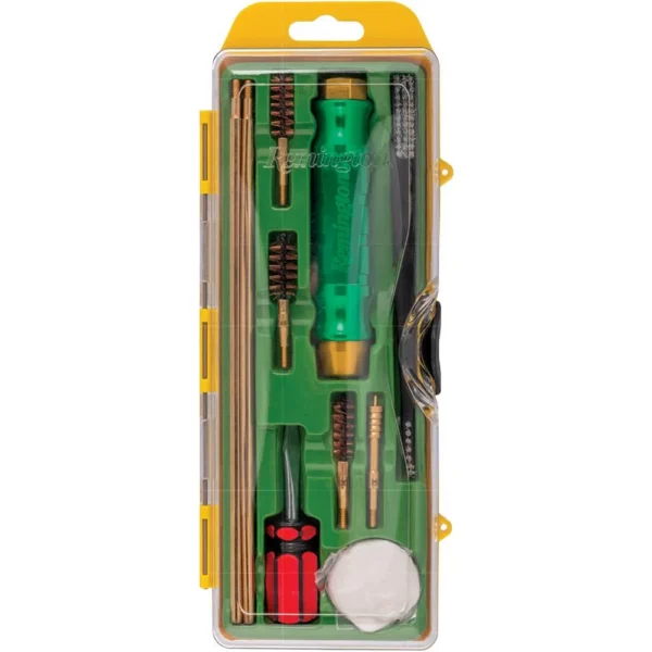 Remington Premier Universal Lever Action Cleaning Kit, open case with rods, brushes and tools