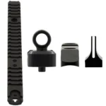 XS Sight Systems Lever Rail Ghost Ring WS, black rail and separate sight components, top view
