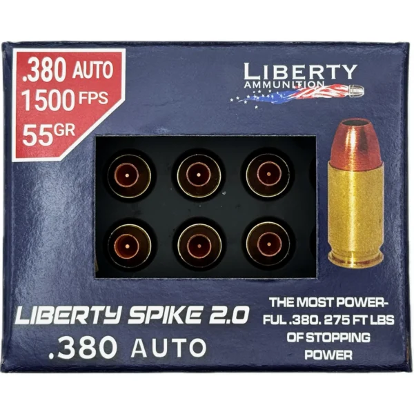 Liberty Ammunition Liberty SPIKE 2.0 Handgun Ammunition .380 Auto 55gr 1500 fps 20/ct