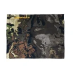 Gsm Muddy Lightweight Neck Gaiter Veil Canyon Hybrid, laid flat with green, brown and black camouflage