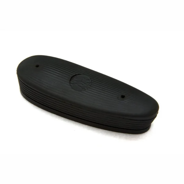 Sims LimbSaver Precision Fit Recoil Pad angled top view in black with ribbed sides and two holes