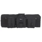 Bulldog BDT Tactical Rifle Case black, front view with handles, straps and zip pockets