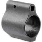 Midwest Low Profile Micro Gas Block, gray angled view showing barrel opening and set-screw hole