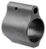 Midwest Low Profile Micro Gas Block, gray angled view showing barrel opening and set-screw hole