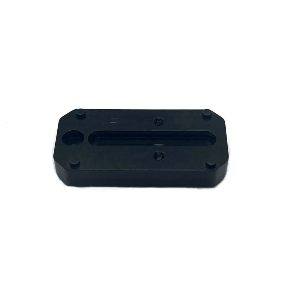 low-profile-red-dot-mount-primary-1 Jebs Low Profile Red Dot Mount black rectangular mount, angled top view with recessed slots