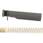 Luth-AR Carbine Buffer Tube Assembly, gray tube shown above gold buffer and spring