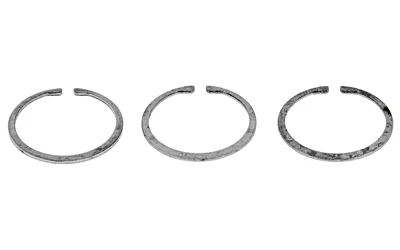 Luth-AR LUTH AR BOLT GAS RINGS (3 PACK), top view of three silver split rings
