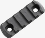 MAGPUL M-LOK POLY RAIL SECT black angled top view with five slots and two mounting holes