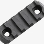 MAGPUL M-LOK POLY RAIL SECT black angled top view with five slots and two mounting holes