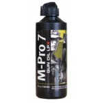 Hoppe's M-Pro 7 Gun Oil LPX, black bottle front view with ribbed cap and black label