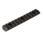 MAGPUL M-LOK POLY RAIL SECT, black slotted rail section in angled top view