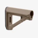 MAGPUL MOE RL CARB STK MIL-SPEC, FDE right-side view with angled buttpad and open frame