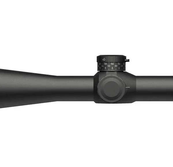 Leupold & Stevens Inc. Mark 5HD black riflescope in right-side view with adjustment turrets