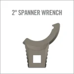 Real Avid Master-Fit 2'' Spanner Wrench, gray front view with hooked head and square opening