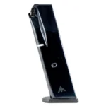 Mec-Gar Beretta 84 Cheetah Magazine, glossy blued body with black base plate, angled side view