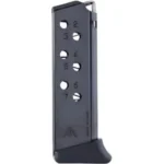 Mec-Gar Handgun Magazine Walther PPK, blued side view with witness holes and black base