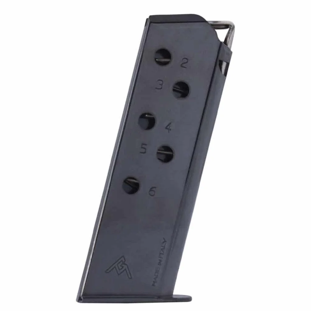 mec-gar-walther-ppk-380-acp-6-round-magazine-primary Mec-Gar Walther PPK Handgun Magazine blued black angled view with numbered witness holes