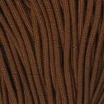 E.L. Wood Braiding Co. Inc. Mero 550 Paracord, close-up of coiled chocolate brown cord