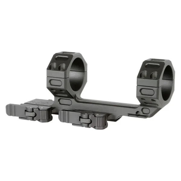 Midwest Industries MK2 QD Rifle Scope Mount, black side view with dual rings and quick-detach levers