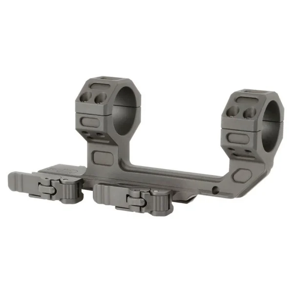Midwest Industries MK2 QD Rifle Scope Mount High 30mm, gray side view with dual rings and levers