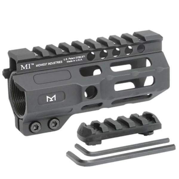 Midwest Industries One Piece Combat Rail 4.5-inch black handguard with rail section and hex keys